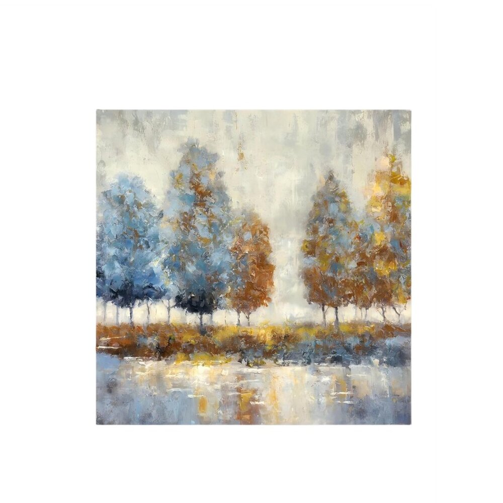 Modern Textured Forest Unframed Canvas Wall Art 16" X 16"